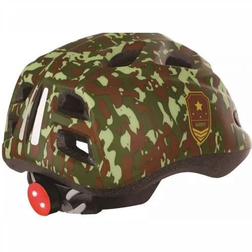 KACIGA POLISPORT JUNIOR BICYCLE HELMET S 52-56CM ARMY WITH LED LIGHT Cijena